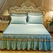 Châu âu ice silk giường ăn mặc ba mảnh đặt 1.8 m trải giường có thể tháo rời gấp dày gấp rửa mat mùa hè