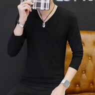 Tinh khiết bông net tĩnh phiên bản dài trục nam dài tay t- shirt đẫm máu màu đen tất cả- bông trắng đơn sắc người đàn ông áo sơ mi quần áo mùa thu áo sơ mi áo oversize nam