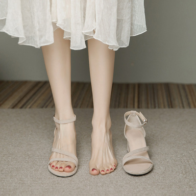 taobao agent Summer footwear high heels, sandals, suitable with a skirt, french style, for bridesmaid