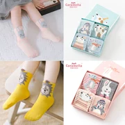 Trẻ em vớ cotton Phim hoạt hình Nhật Bản mùa xuân và mùa thu vớ bé trai và bé gái hộp quà dễ thương trong ống vớ trẻ em cotton - Vớ