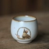 Vẽ tay thỏ dễ thương tách trà nhỏ Bộ ấm trà Kung Fu 汝 lò nung men vui vẻ cốc cá tính thỏ thỏ cốc - Trà sứ bình pha trà thủy tinh có lõi lọc Trà sứ