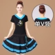Одиночное v -neck Black Lake W1 с коротким рукавом+юбка из синей ленты озера