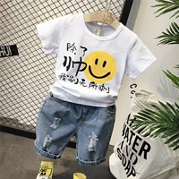 Хлопковая футболка для мальчиков, летняя летняя одежда, жакет, коллекция 2023, в корейском стиле, в западном стиле