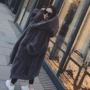 Gigi thu đông 2018 mới với cùng áo khoác lông thỏ giả dài trùm đầu áo khoác lửng nữ sang trọng áo lông cừu uniqlo nữ