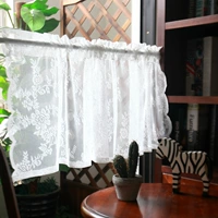 Кружевная кофейная штора, ткань, с вышивкой, эффект подтяжки