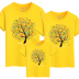 Cha mẹ và con mùa hè ăn mặc t- shirt 2018 mới sóng màu vàng bông đầy đủ gia đình một nửa tay áo gia đình ba thường ngắn tay t- shirt Trang phục dành cho cha mẹ và con