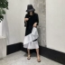◆ Yang Momo ◆ 2018 mùa hè mới cao eo khâu thiết kế năm điểm tay áo xù đầm phần dài Váy eo cao