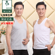 Thượng hải hoa cúc thương hiệu cũ áo sơ mi trung niên bông áo mùa hè nam lỏng kích thước lớn vest ngắn- tay cha