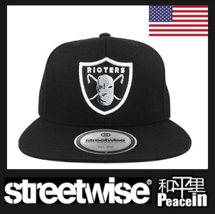 【北京在庫あり】STREETWISE 帽子 SNAPBACK フラットハット RIOTERS パロディ RAIDERS