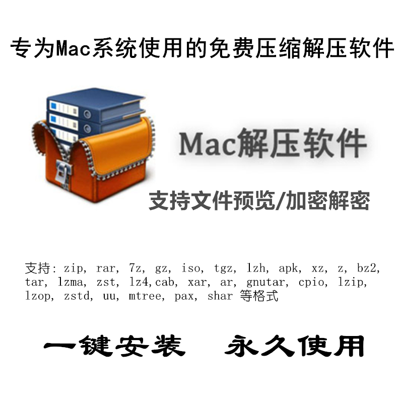 Mac系统免费压缩解压软件支持文件预览加密解密苹果电脑iMac