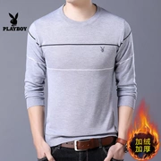 Áo len Playboy nam phiên bản Hàn Quốc mùa đông buông thả cộng với áo thun nhung dài tay cổ tròn áo thun dệt kim trẻ trung chạm đáy