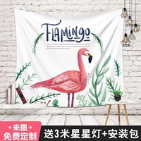 Nền cờ bạc quá khổ lưới treo đỏ nền vải trang trí cây xanh flamingo phòng ngủ cô gái đầu giường tường bao tranh thảm treo tường