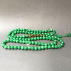 Висячие четки 特价包邮 精品翠玉佛珠 翡翠玉佛珠 翠绿色手串