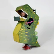 Trẻ em khủng long hộp bìa cứng có thể mặc đồ chơi rung mẫu giáo thủ công mô hình tự làm đạo cụ trẻ em thực hiện - Handmade / Creative DIY