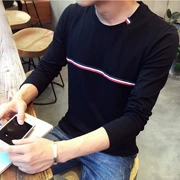 Dài tay T-Shirt nam cổ tròn quần áo nam mùa thu áo sơ mi hàng đầu áo sơ mi thanh niên Hàn Quốc phiên bản của xu hướng của nam giới từ bi