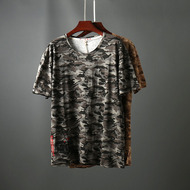 Xu hướng mùa hè mới ngụy trang thêu lỏng XL ngắn tay T-Shirt nam nửa tay áo vòng cổ áo sơ mi 8107 áo thun thể thao nam