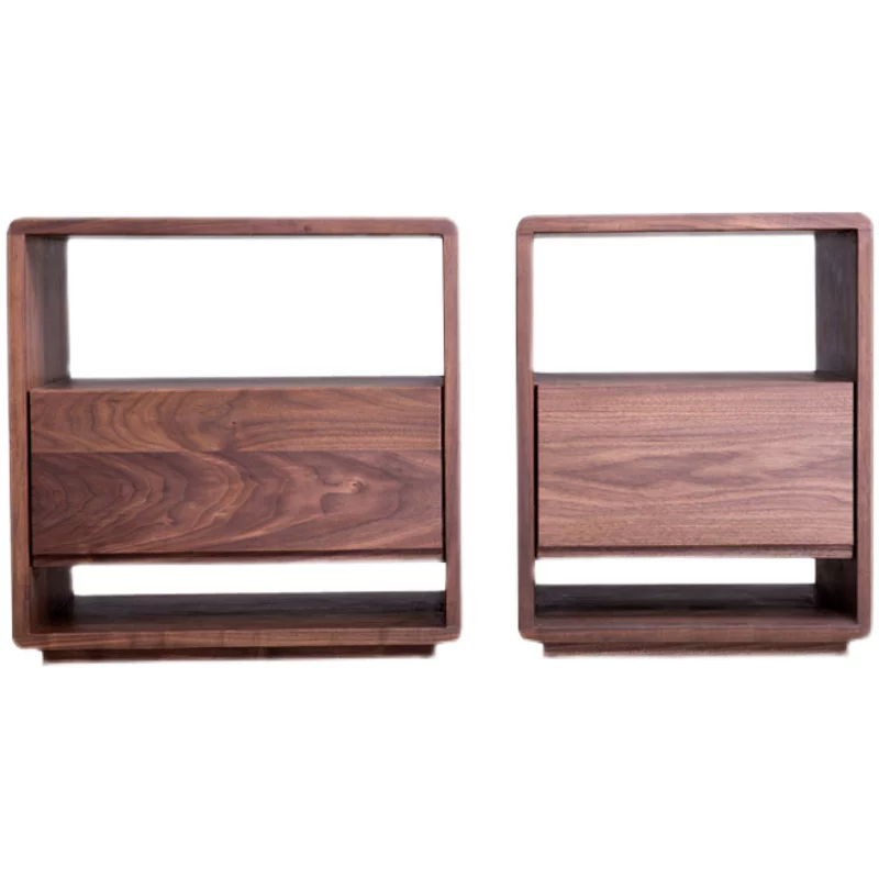 Nordic oak bedside table simple modern walnut bedside table all solid wood side table Japanese cherry wood storage cabinet