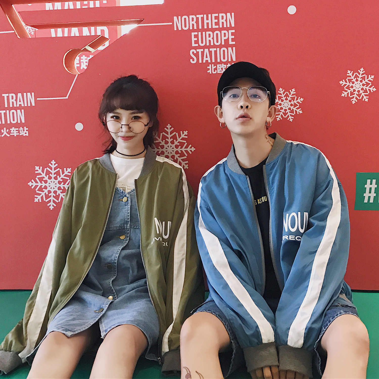 2018春款后背字母图案撞色夹克外套情侣学生w105-p63低于78投诉