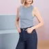 [Sản phẩm mới] Cộng với một chiếc quần lót cổ tròn thời trang có cúp tay ngắn có thể mặc bên ngoài với áo vest W01 - Áo vest Áo vest