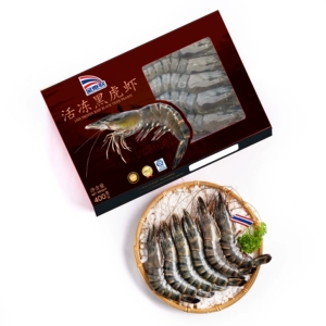 JINTAI Тайские креветки тигровые черные живые замороженные 400г/коробка 12-16 шт 30-40 характеристики