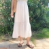 2018 mùa hè mới Hàn Quốc voan váy eo cao hoang dã mỏng Một từ váy sinh viên váy giản dị nữ triều chân váy trắng Váy