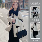 Áo khoác len cừu dành cho phụ nữ mang thai phong cách mùa thu và mùa đông nóng bỏng của phụ nữ Xiaoxiang phong cách đại học lông một áo khoác cashmere dày