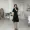 Mùa hè Hàn Quốc Phụ nữ Hepburn gió eo nhỏ váy đen váy dài nữ mỏng V-cổ Một váy váy thủy triều - A-Line Váy