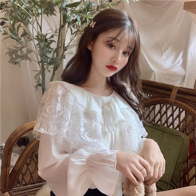 taobao agent Autumn lace shiffon sexy jacket, bra top, long sleeve