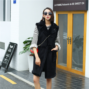 [Chống mùa khuyến mãi] vest nữ dài tay áo khoác sinh viên Hàn Quốc phiên bản của da lộn giả lông thú vest áo lông cừu zara