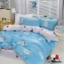 Bông vải cotton bốn mảnh màu đỏ nam và nữ khăn trải giường chăn ba mảnh 1,8m gạo đơn giường đôi cung cấp chăn ga cao cấp Bộ đồ giường bốn mảnh