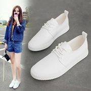 Mùa xuân Harajuku trắng giày của phụ nữ vành đai Hàn Quốc phiên bản của thủy triều da giày vải giản dị hoang dã board giày sinh viên phụ nữ da trắng của giày
