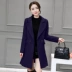 Mùa thu đông 2018 mới của phụ nữ Hàn Quốc thời trang áo dài tay dài, áo len đôi nữ - Trung bình và dài Coat Trung bình và dài Coat