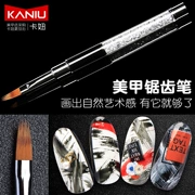 Nail Sawtooth Crystal Double Layer Gradient Smudge Brush Square Lace Stroke Flower Painted Pen Công cụ mới bắt đầu - Công cụ Nail