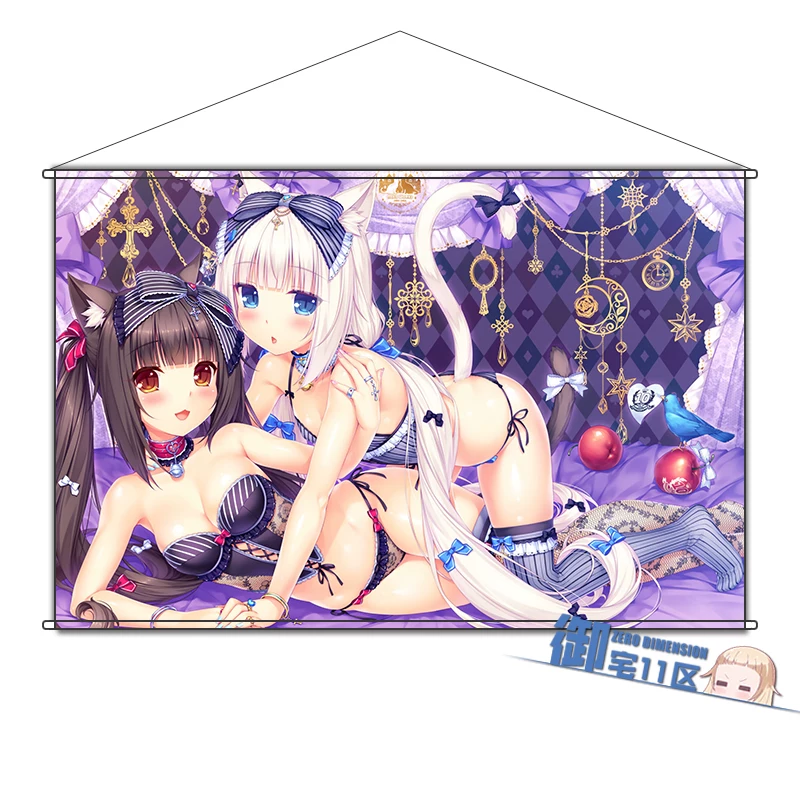 Аниме-панно NEKOPARA chocola и maple, 60×90 см или брелок, ПВХ/металлический держатель
