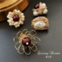 Baroque trâm cài áo chống ánh sáng pin nhỏ trang trí sáng tạo hoang dã Nhật Bản nhỏ ngọc trai trâm trâm hoa cài áo