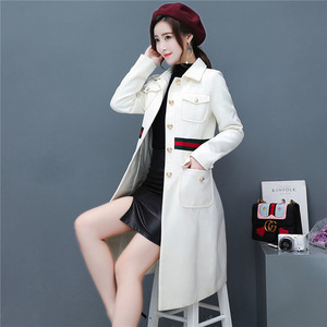 Thương hiệu hai mặt Mauni áo khoác nữ 2017 mới hoang dã phần dài sinh viên Hàn Quốc eo mùa thu và mùa đông áo len