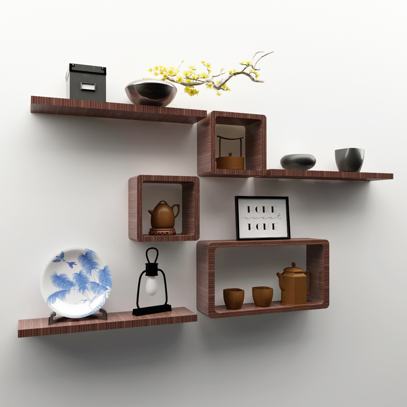 kệ trang trí tường Kệ gỗ treo tường miễn phí đục lỗ kệ lưới treo tường tủ treo tường TV phòng khách nền tường trang trí vách ngăn quầy trưng bày sản phẩm ke trung bay