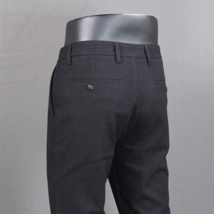 Quần tây nam mùa thu mỏng thanh niên kinh doanh mid-eo micro-thun mới thường xuyên nhỏ quần thẳng màu đen xám quần giản dị - Quần