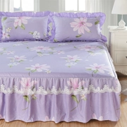 Lacy bông bedspread giường váy màu tím lãng mạn ren tím một mảnh bông ren flounced Hàn Quốc - Váy Petti