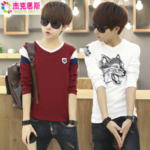 Thanh thiếu niên 12-13-14-15-16 năm tuổi trai dài tay T-Shirt junior học sinh trung học từ bi lớn trẻ em quần áo áo phông nam cao cấp