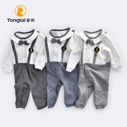 Tống Tai xuân mới cho bé jumpsuit dài tay 3-24 tháng bé giả jumpsuit hai dây giản dị romper romper - Áo liền quần