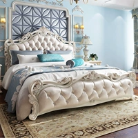giường gỗ giường ngủ châu Âu Giường công chúa Triều Tiên giường vườn master bedroom trắng da hộp giường kết hợp lưu trữ - Giường giuong tang dep gia re