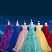 Váy trẻ em nữ hoa cô dâu công chúa váy thêu dài Halloween trang phục chủ nhà biểu diễn độc tấu váy thủy triều