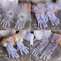 爱诗薇 Кружевные перчатки ручной работы для невесты подходит для фотосессий, платье, форма, нарукавники, аксессуары, европейский стиль