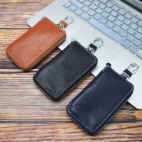 Mới làm bằng tay lớp bên trong và bên ngoài túi da bò chìa khóa nhà đa chức năng gói thẻ lưu trữ túi da nam - Trường hợp chính móc khóa ví mini