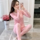 Mùa xuân và mùa thu nữ đồ lót nhiệt cotton dài tay thon gọn cơ thể quần áo mùa thu học sinh Bộ đồ ngủ Qiuku bộ - Phù hợp với nóng lên