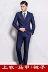 Suit photo studio màu xanh phiên bản Hàn Quốc của thanh niên đẹp trai trình diễn trang phục dạ hội phù hợp với bộ đồ ba mảnh nam - Suit phù hợp bộ vest nam Suit phù hợp