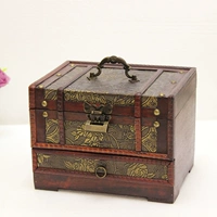 Ретро деревянная антикварная коробочка для хранения, классическое украшение, коробка для косметики, китайский стиль