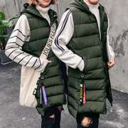 2017 mới mùa đông Hàn Quốc phiên bản của nam giới và phụ nữ với cùng một vest trong dài xuống áo khoác bông vest những người yêu thích jacket jacket vest