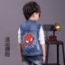 Trẻ em denim vest boy 2018 mới 4 mùa xuân và mùa thu mô hình 5 Hàn Quốc phiên bản 6 vest cậu bé mùa xuân 2-7 tuổi vest Áo ghi lê